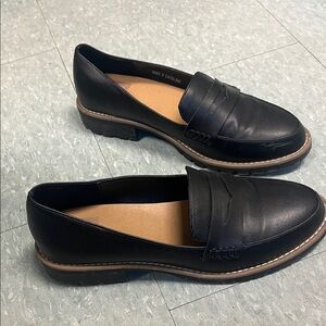 Black Leather Penny Loafers